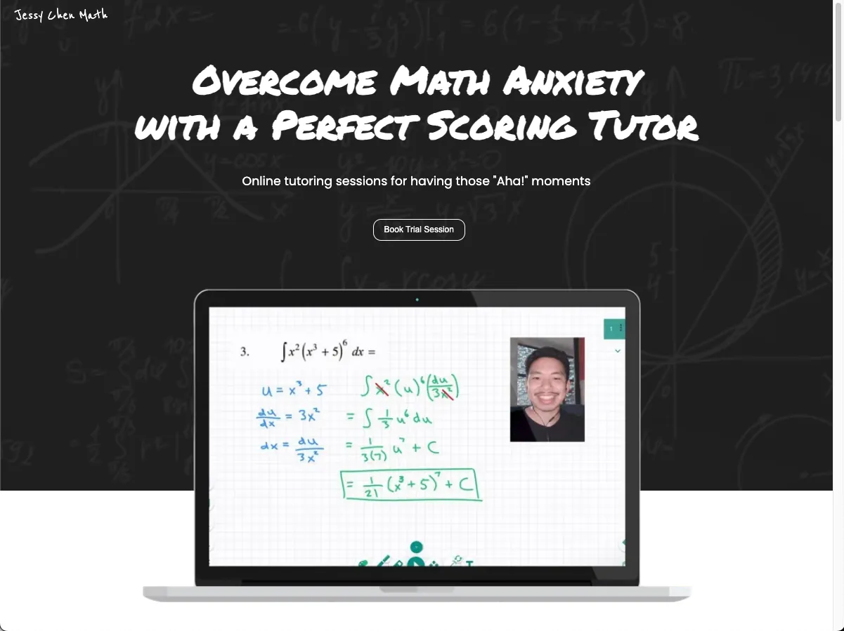 Example landing page — jessychenmath.com